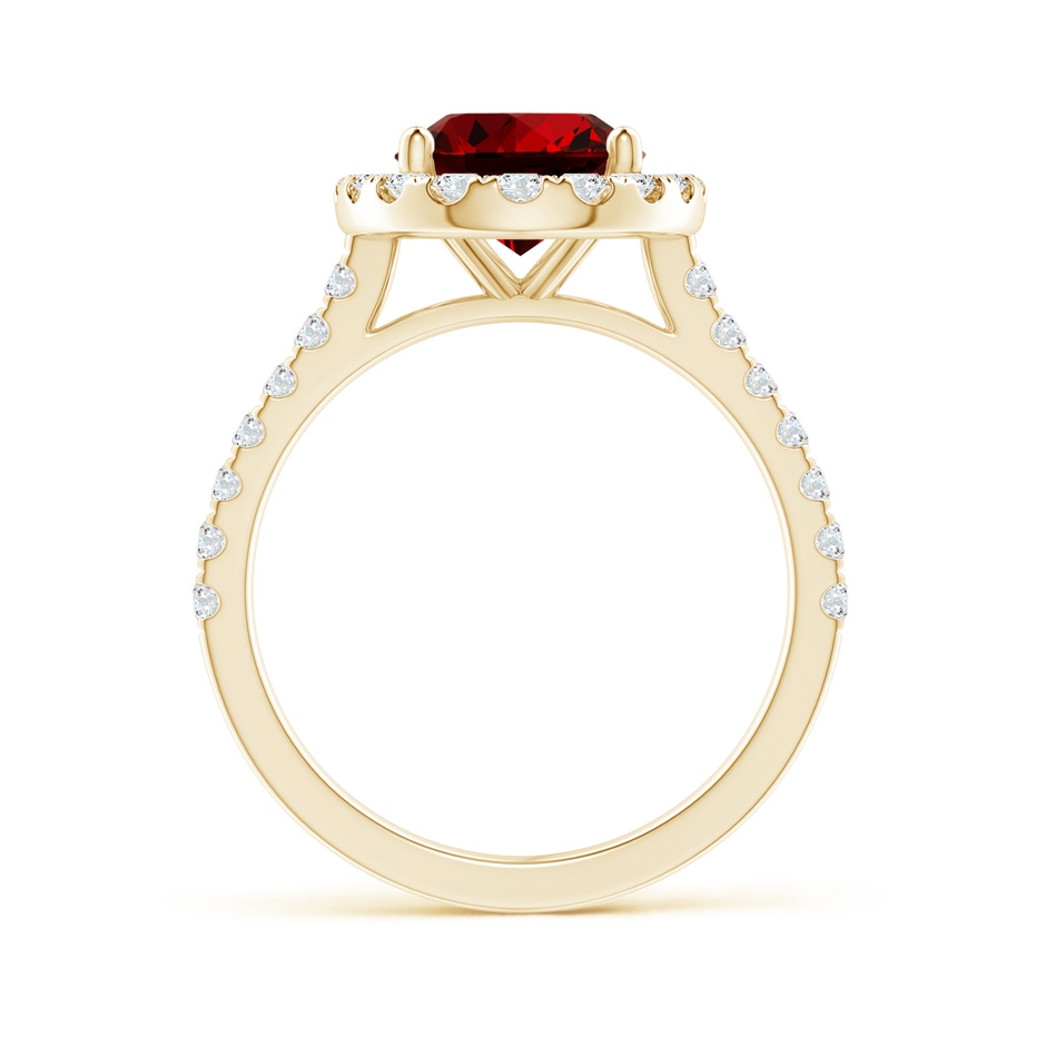 10x8mm Labgrown Lab-Grown Oval Ruby Halo Ring with Diamond Accents in 10K Yellow Gold side 199
