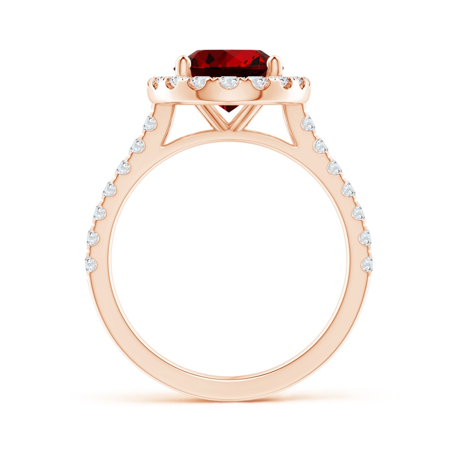10x8mm Labgrown Lab-Grown Oval Ruby Halo Ring with Diamond Accents in Rose Gold side 199