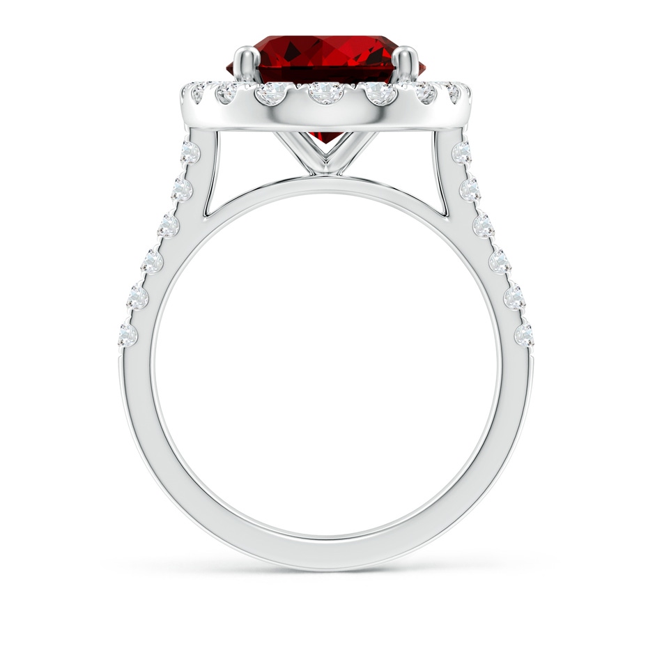 12x10mm Labgrown Lab-Grown Oval Ruby Halo Ring with Diamond Accents in P950 Platinum side 199