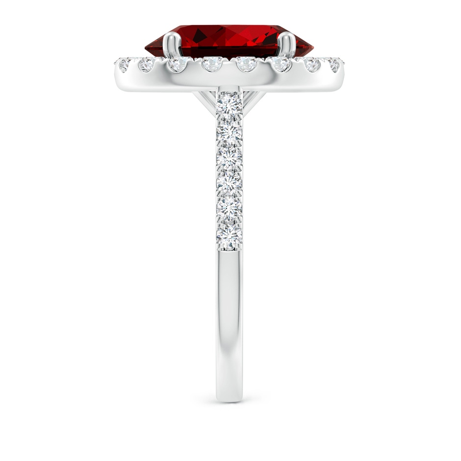 12x10mm Labgrown Lab-Grown Oval Ruby Halo Ring with Diamond Accents in P950 Platinum side 299