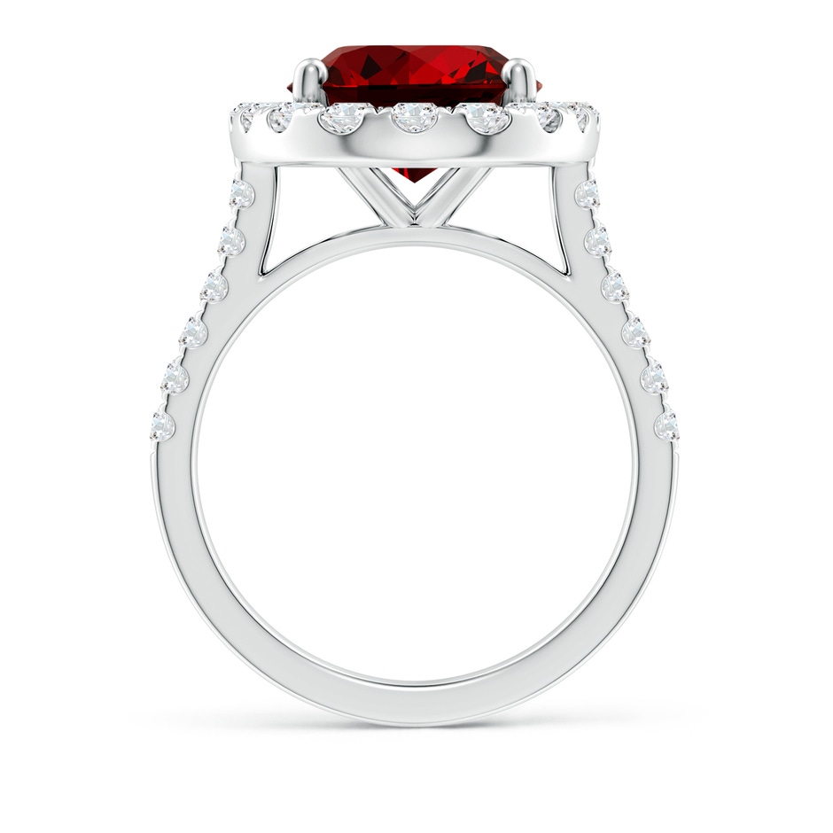 14x10mm Labgrown Lab-Grown Oval Ruby Halo Ring with Diamond Accents in P950 Platinum side 199
