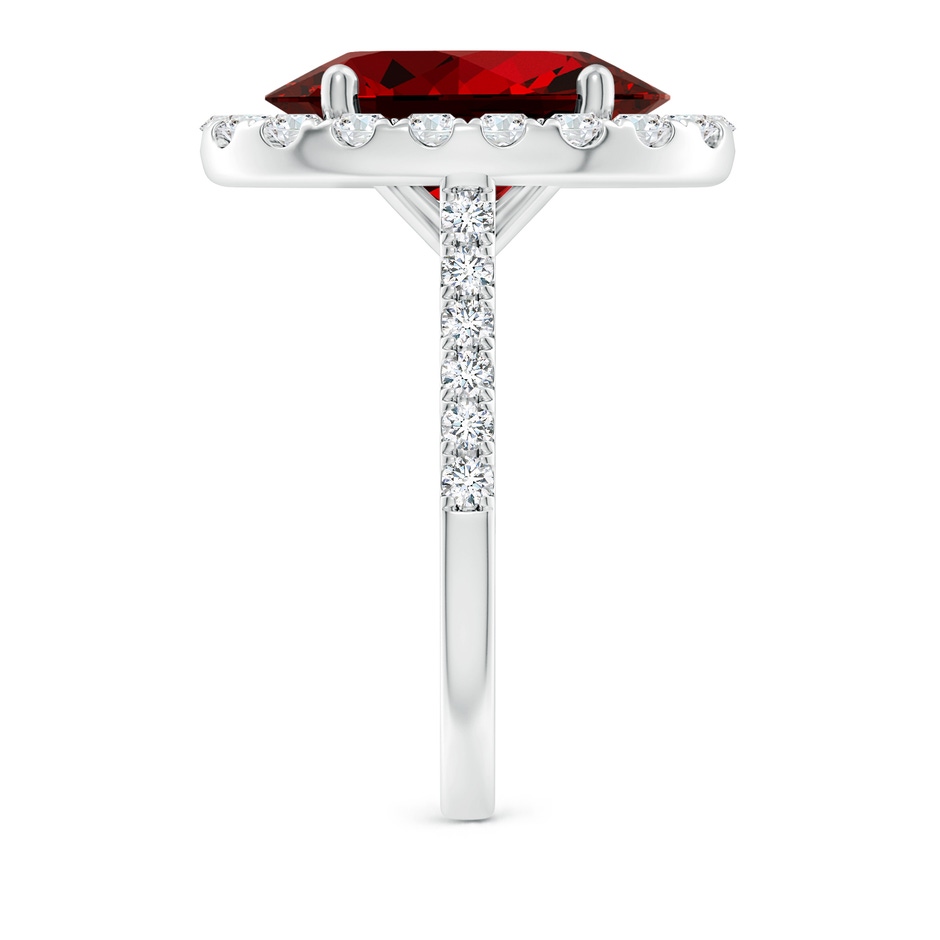14x10mm Labgrown Lab-Grown Oval Ruby Halo Ring with Diamond Accents in P950 Platinum side 299