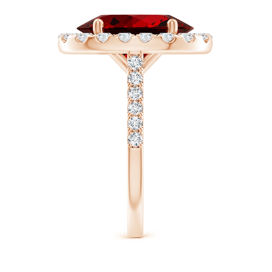 14x10mm Labgrown Lab-Grown Oval Ruby Halo Ring with Diamond Accents in Rose Gold side 299