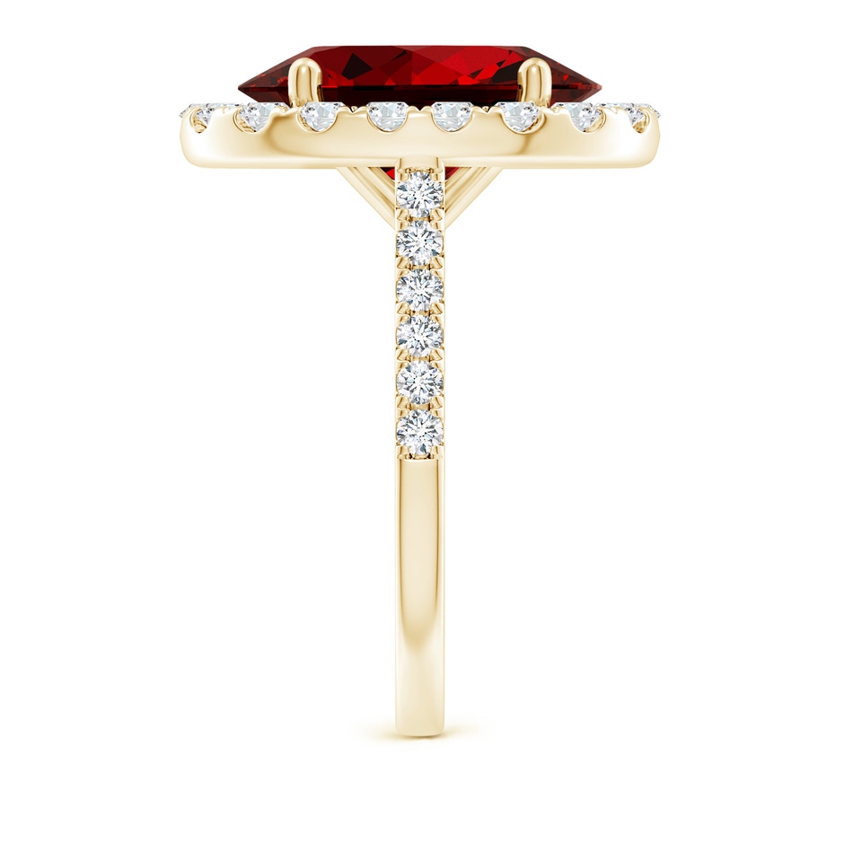 14x10mm Labgrown Lab-Grown Oval Ruby Halo Ring with Diamond Accents in Yellow Gold side 299
