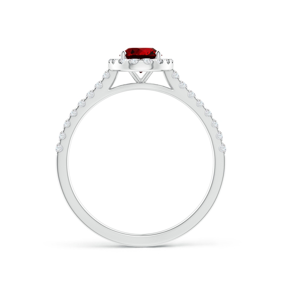7x5mm Labgrown Lab-Grown Oval Ruby Halo Ring with Diamond Accents in P950 Platinum side 199