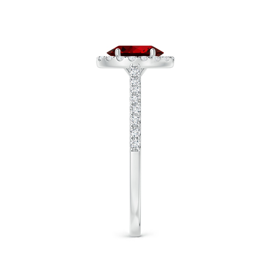 7x5mm Labgrown Lab-Grown Oval Ruby Halo Ring with Diamond Accents in P950 Platinum side 299