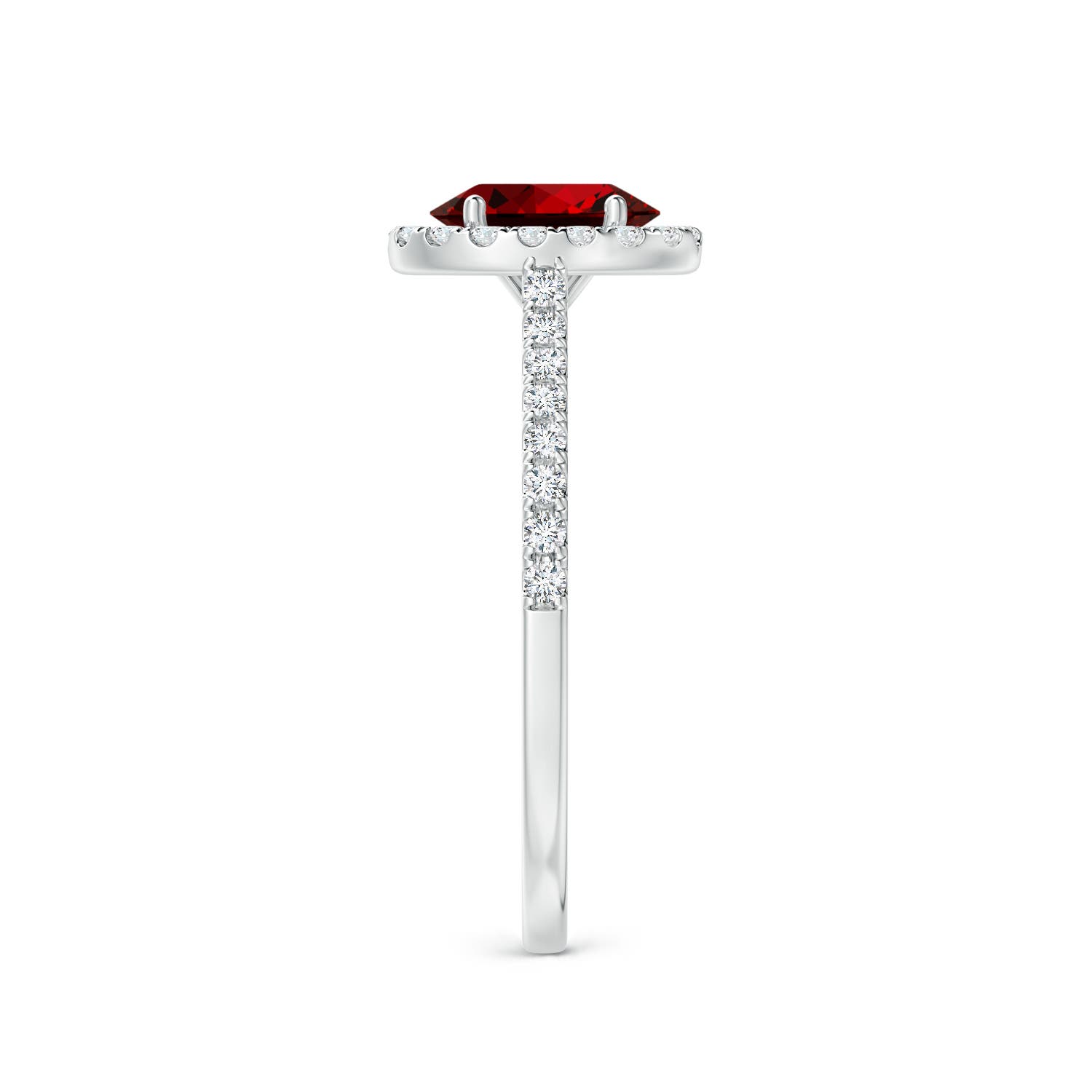 Premium - Lab-Grown Ruby / 1.26 CT / 14 KT White Gold