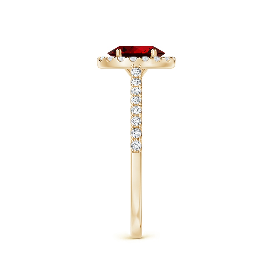 7x5mm Labgrown Lab-Grown Oval Ruby Halo Ring with Diamond Accents in Yellow Gold side 299
