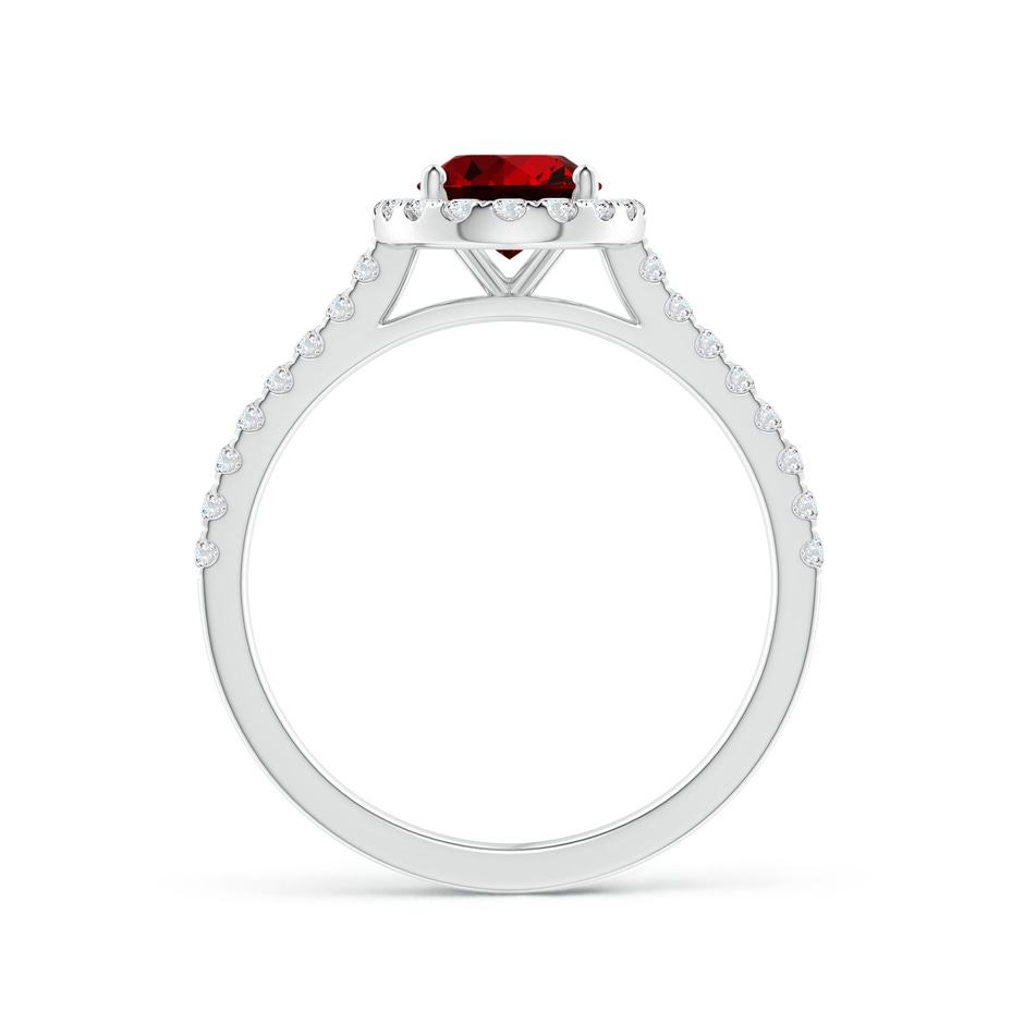 8x6mm Labgrown Lab-Grown Oval Ruby Halo Ring with Diamond Accents in P950 Platinum side 199
