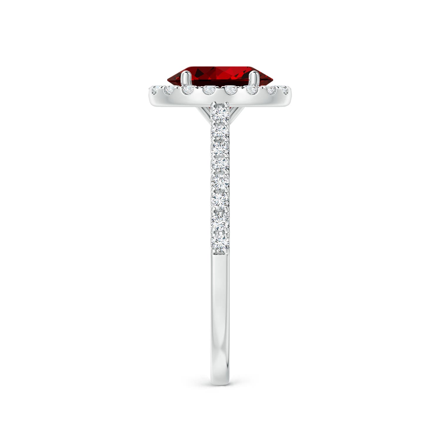 Premium - Lab-Grown Ruby / 1.59 CT / 14 KT White Gold