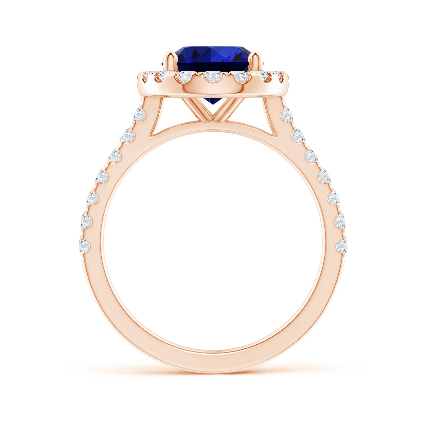 Premium - Lab-Grown Blue Sapphire / 3.97 CT / 14 KT Rose Gold