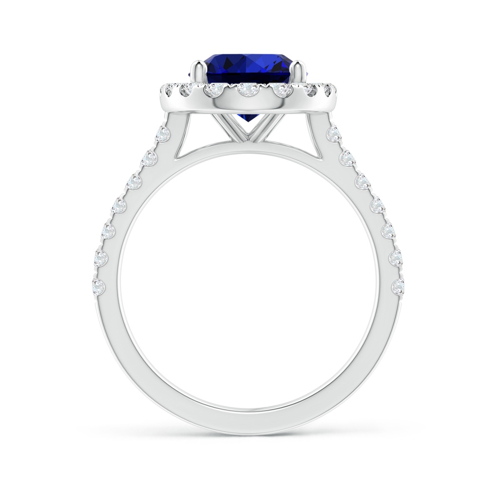 10x8mm Labgrown Lab-Grown Oval Sapphire Halo Ring with Diamond Accents in White Gold Side 199