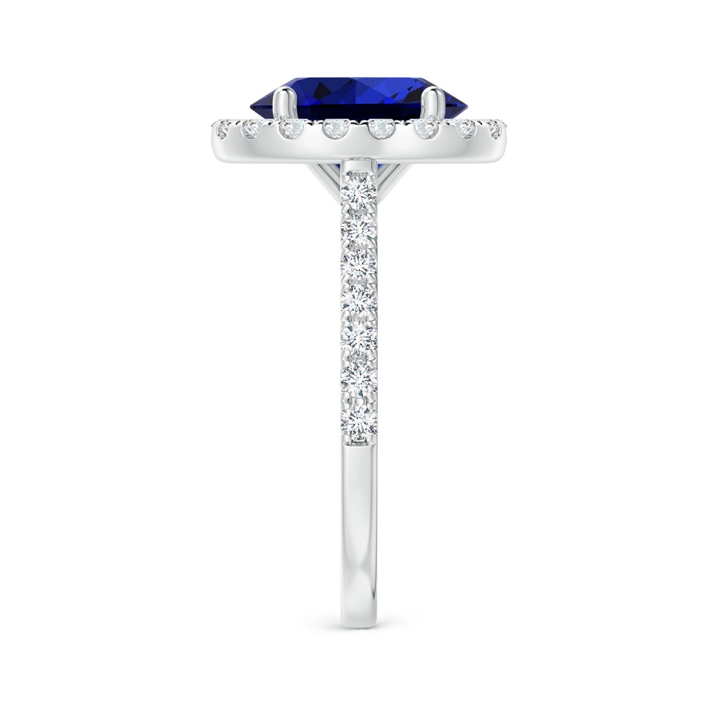 10x8mm Labgrown Lab-Grown Oval Sapphire Halo Ring with Diamond Accents in White Gold Side 299