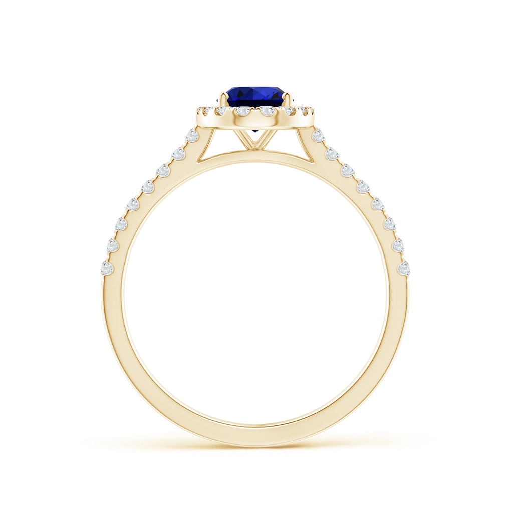 7x5mm Labgrown Lab-Grown Oval Sapphire Halo Ring with Diamond Accents in Yellow Gold Side 199