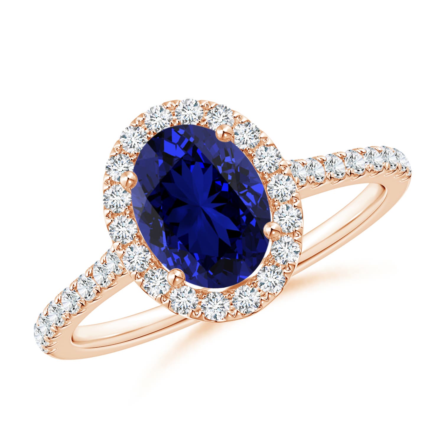 Premium - Lab-Grown Blue Sapphire / 1.89 CT / 14 KT Rose Gold