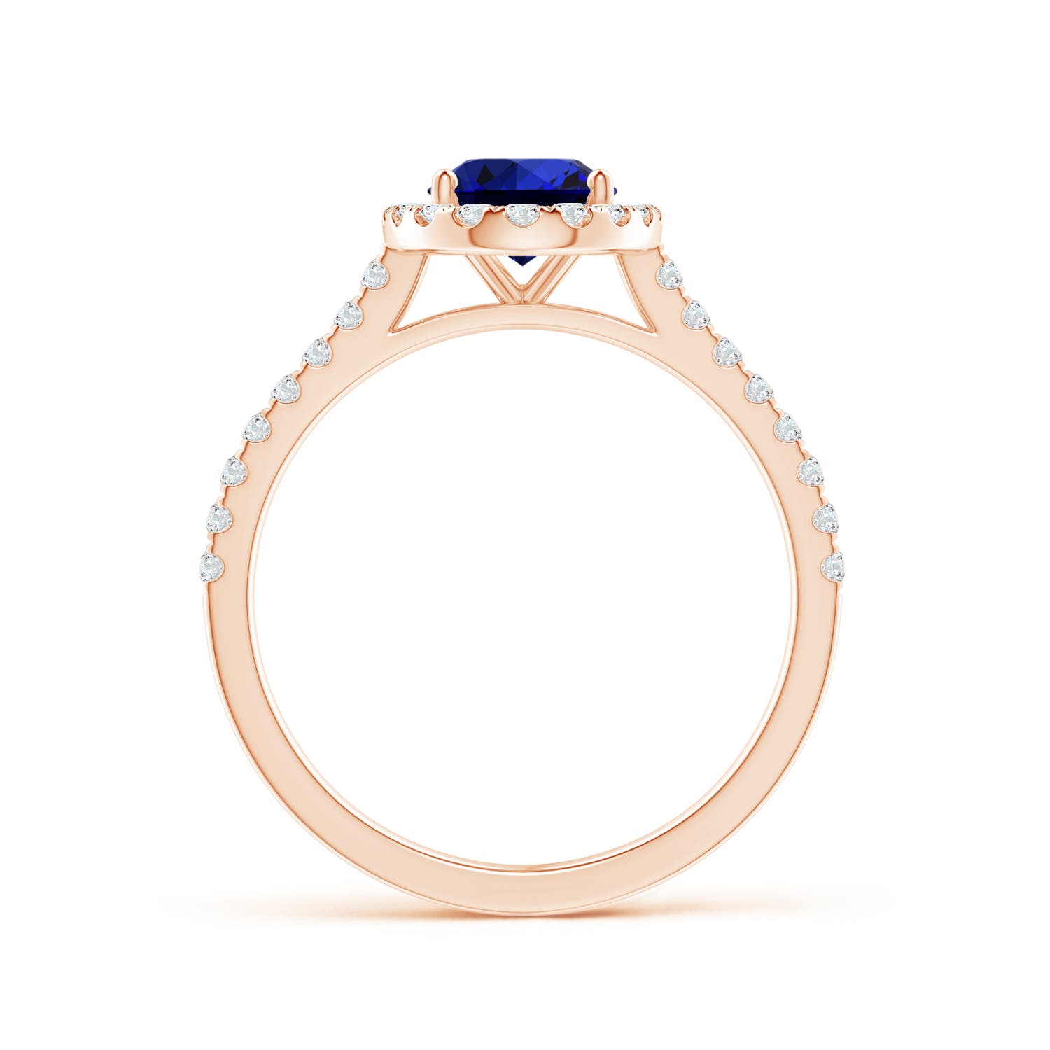 Premium - Lab-Grown Blue Sapphire / 1.89 CT / 14 KT Rose Gold