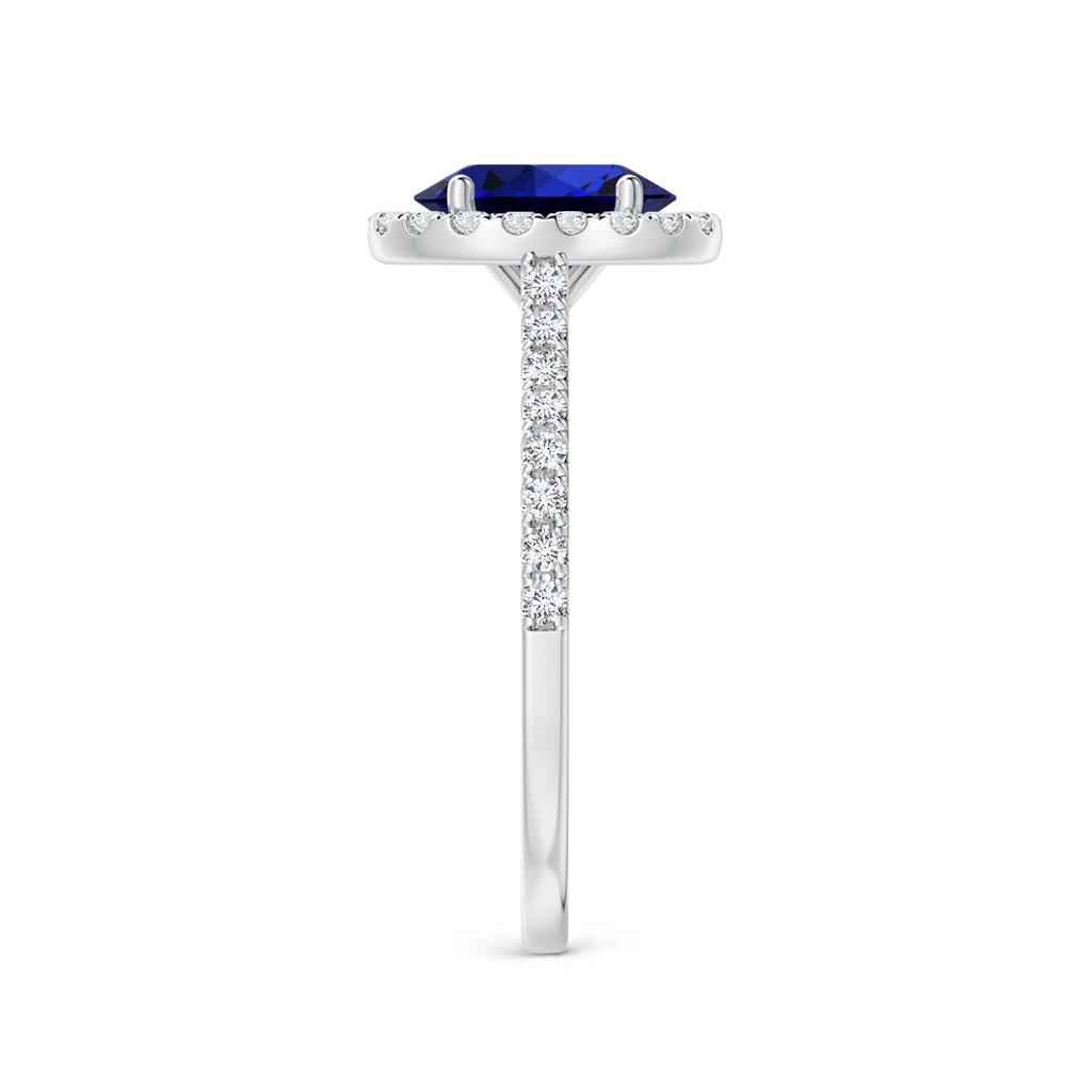 8x6mm Labgrown Lab-Grown Oval Sapphire Halo Ring with Diamond Accents in White Gold Side 299