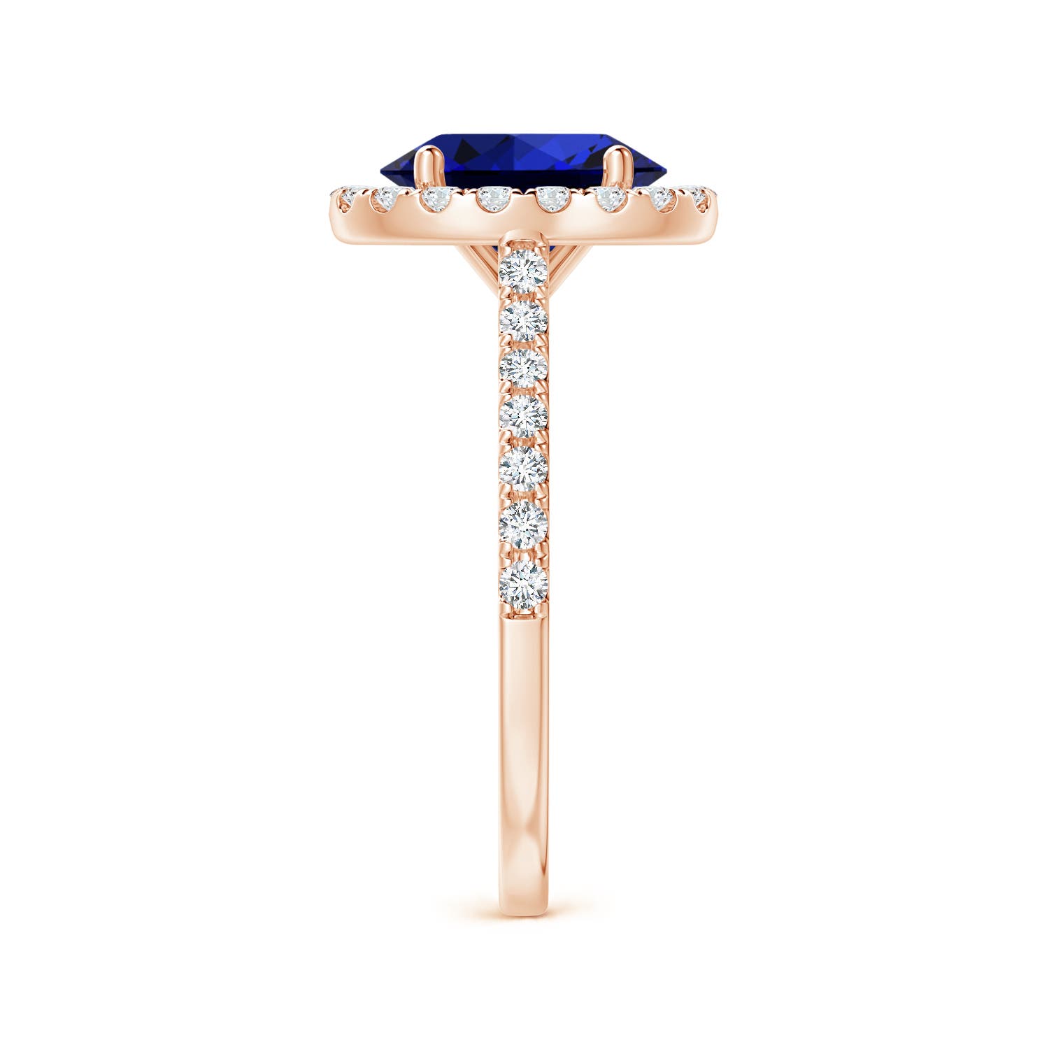 Premium - Lab-Grown Blue Sapphire / 2.45 CT / 14 KT Rose Gold