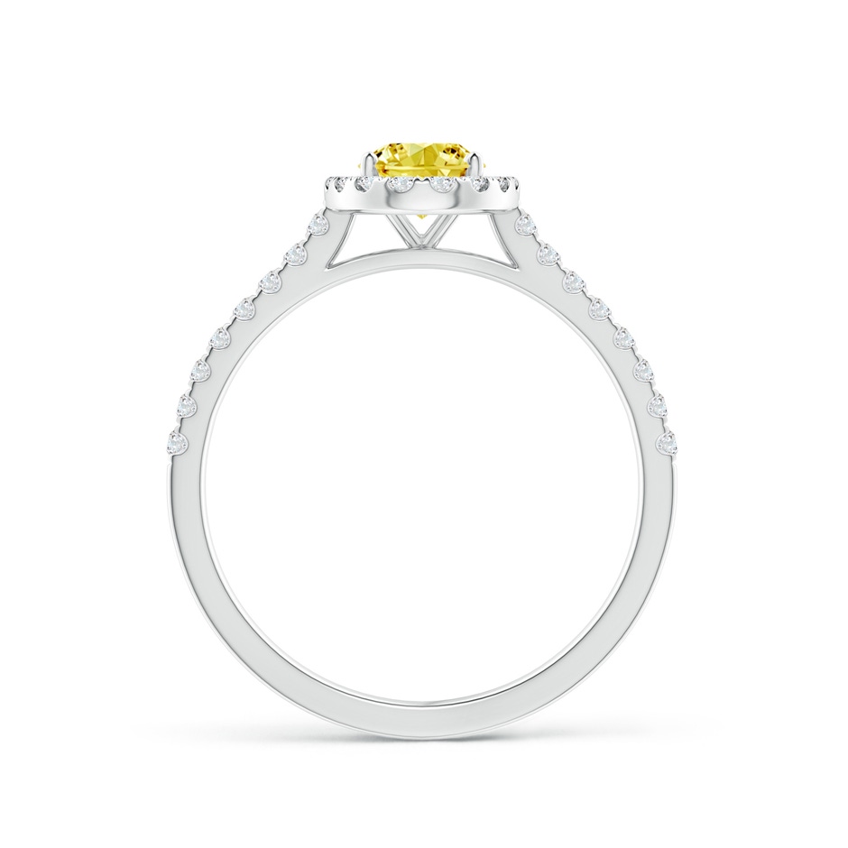 7x5mm Labgrown Oval Lab-Grown Fancy Intense Yellow Diamond Halo Ring in P950 Platinum side 199