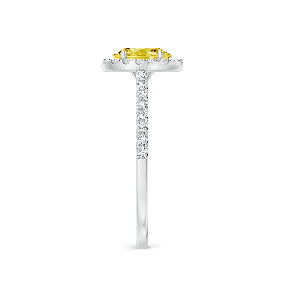 7x5mm Labgrown Oval Lab-Grown Fancy Intense Yellow Diamond Halo Ring in P950 Platinum side 299