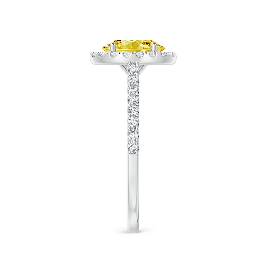 8x6mm Labgrown Oval Lab-Grown Fancy Intense Yellow Diamond Halo Ring in P950 Platinum side 299