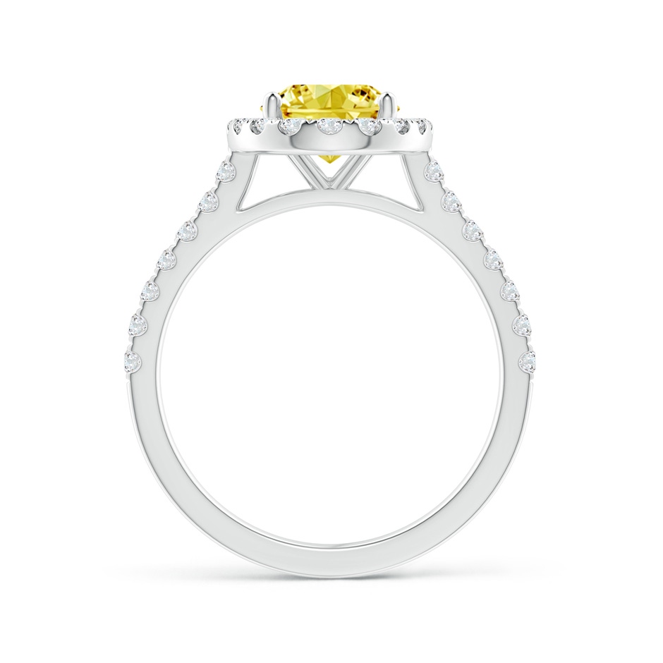 9x7mm Labgrown Oval Lab-Grown Fancy Intense Yellow Diamond Halo Ring in P950 Platinum side 199
