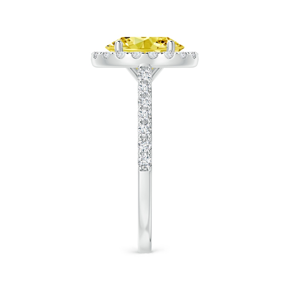 9x7mm Labgrown Oval Lab-Grown Fancy Intense Yellow Diamond Halo Ring in P950 Platinum side 299