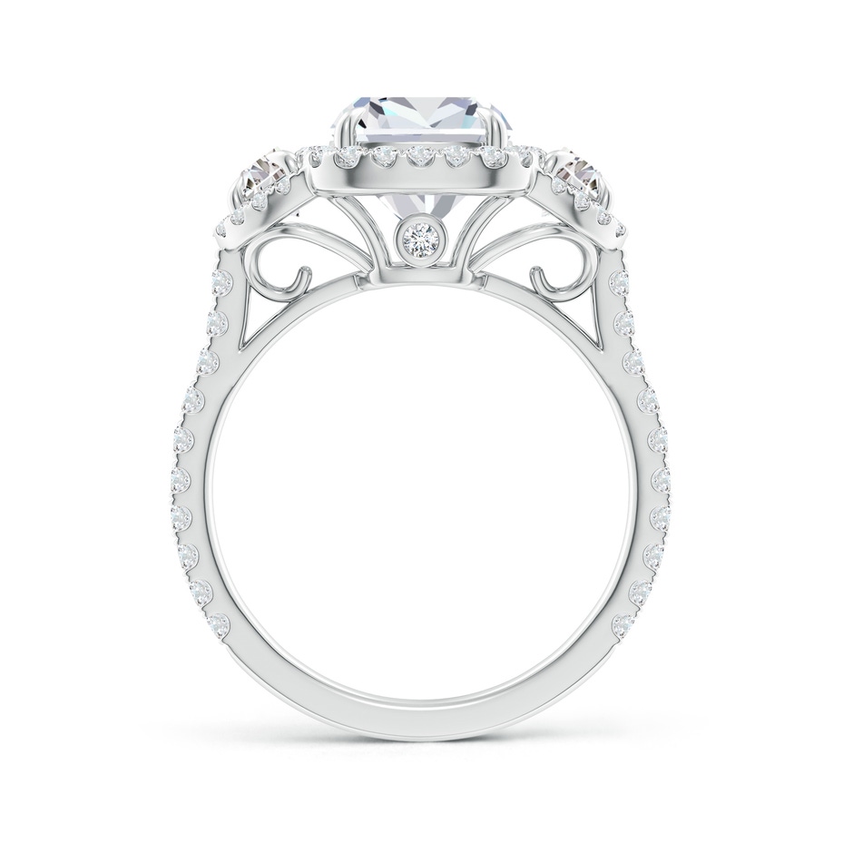 10x7.5mm FGVS Lab-Grown Cushion and Half-Moon Diamond Halo Ring in White Gold side 199