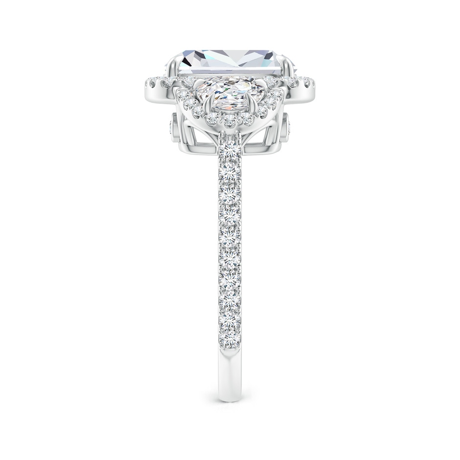 10x7.5mm FGVS Lab-Grown Cushion and Half-Moon Diamond Halo Ring in White Gold side 299
