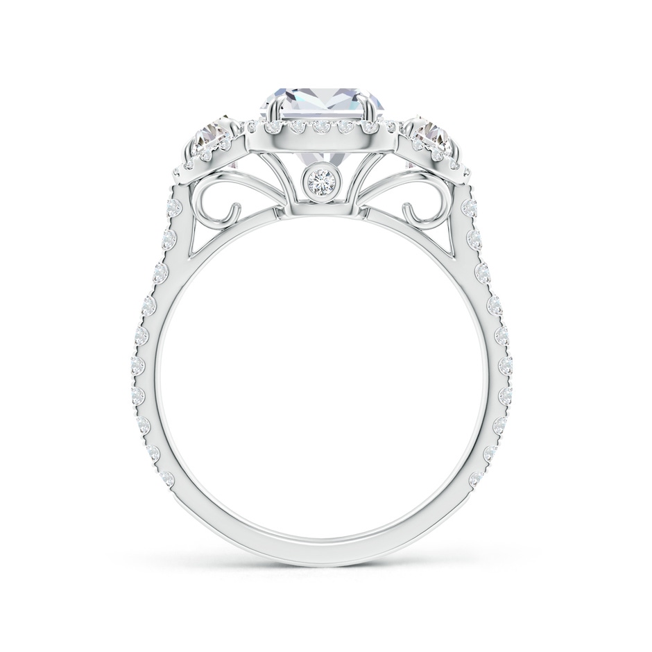 8x6mm FGVS Lab-Grown Cushion and Half-Moon Diamond Halo Ring in White Gold side 199
