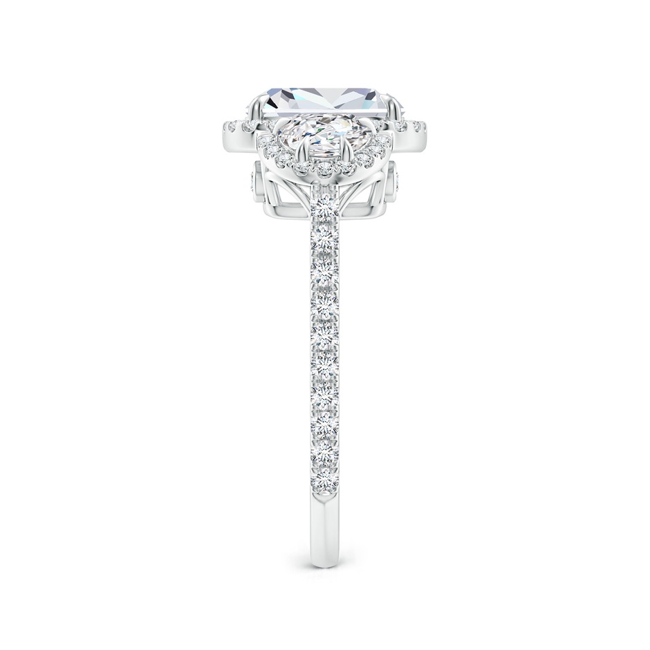 8x6mm FGVS Lab-Grown Cushion and Half-Moon Diamond Halo Ring in White Gold side 299