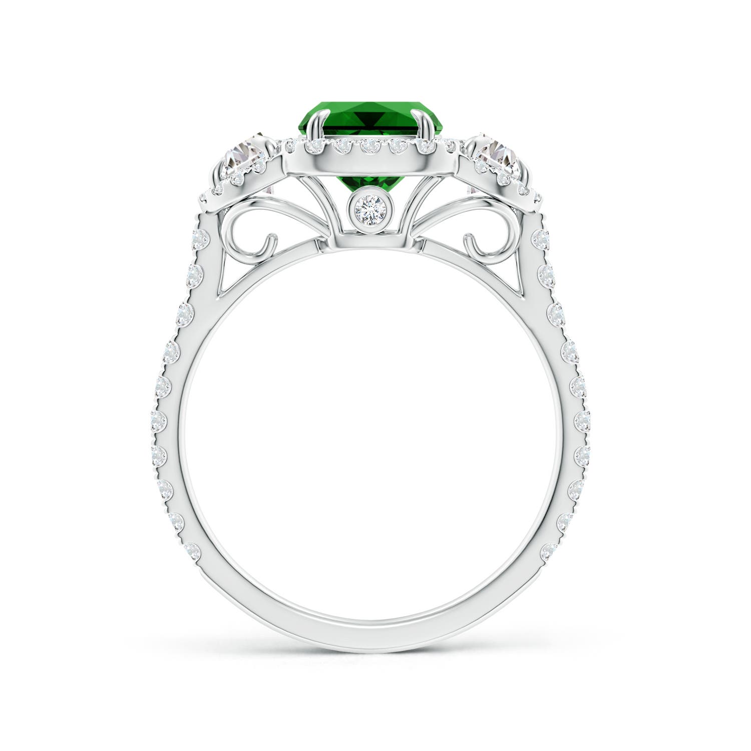 Premium - Lab-Grown Emerald / 2.27 CT / 14 KT White Gold