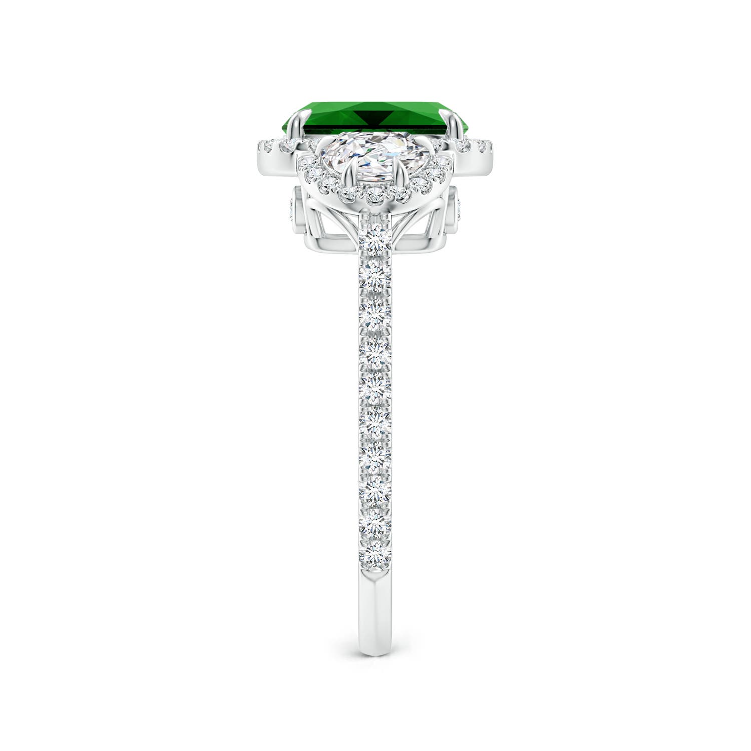 Premium - Lab-Grown Emerald / 2.27 CT / 14 KT White Gold