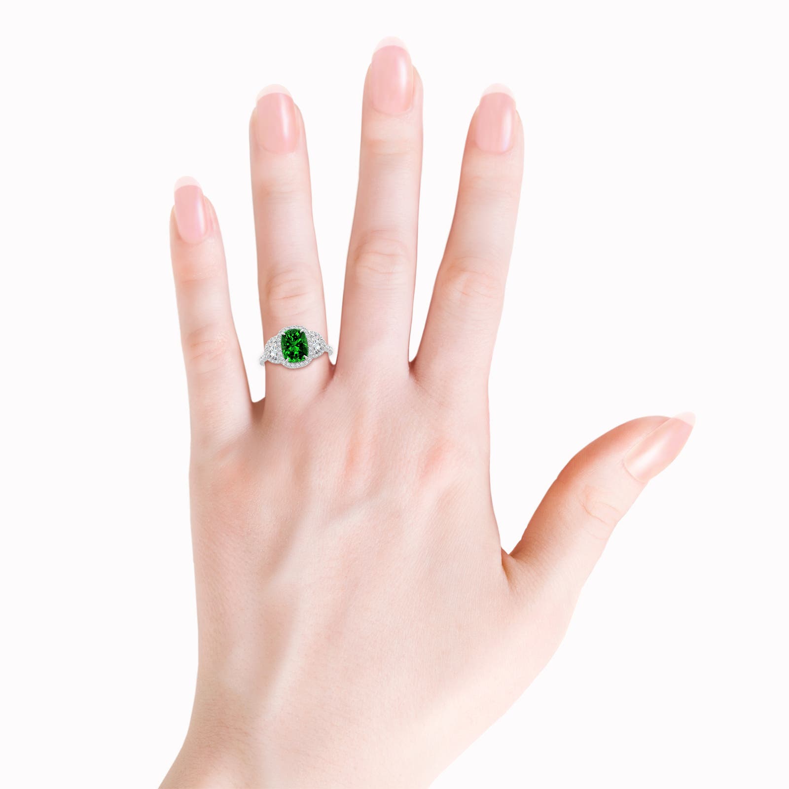 Premium - Lab-Grown Emerald / 2.27 CT / 14 KT White Gold