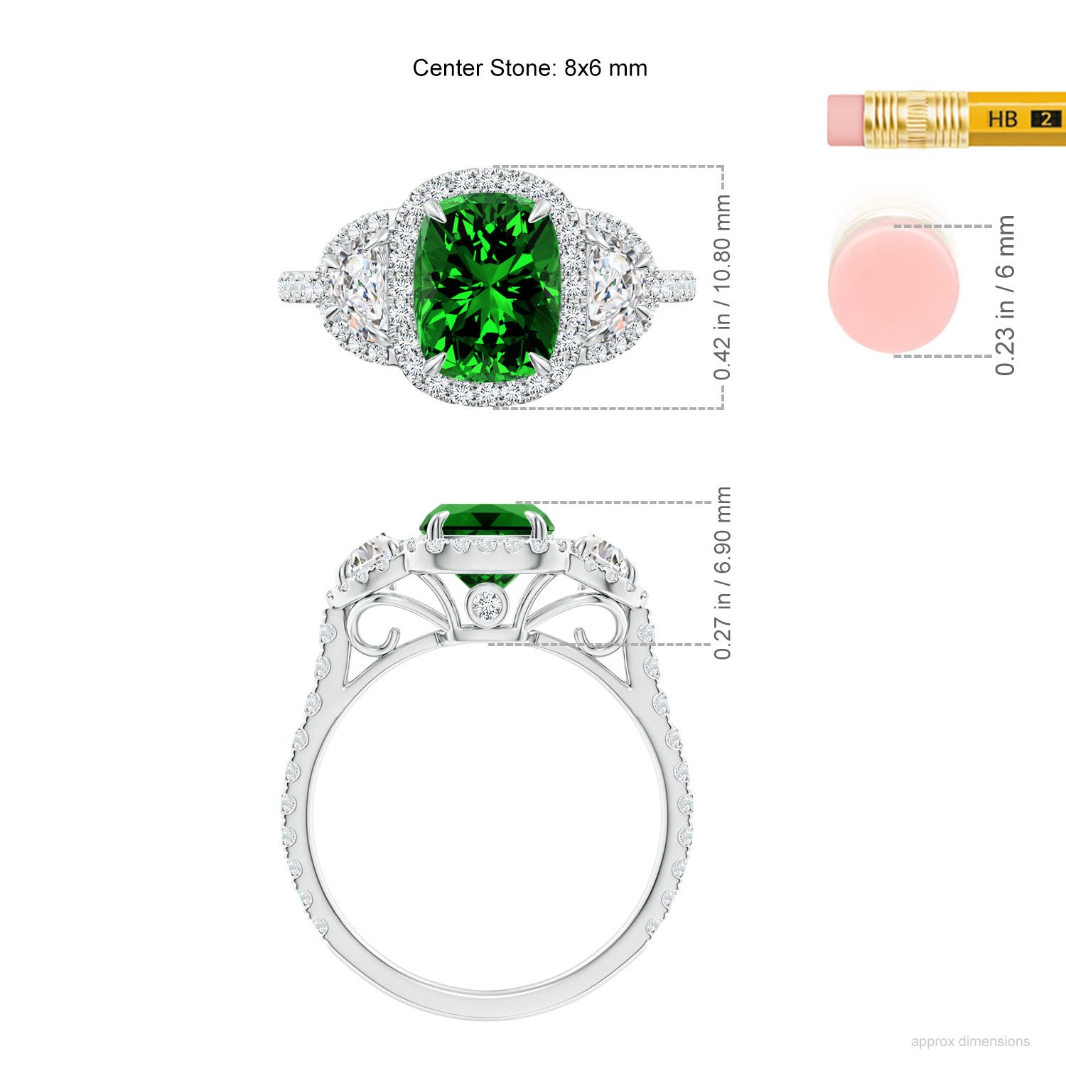 Premium - Lab-Grown Emerald / 2.27 CT / 14 KT White Gold