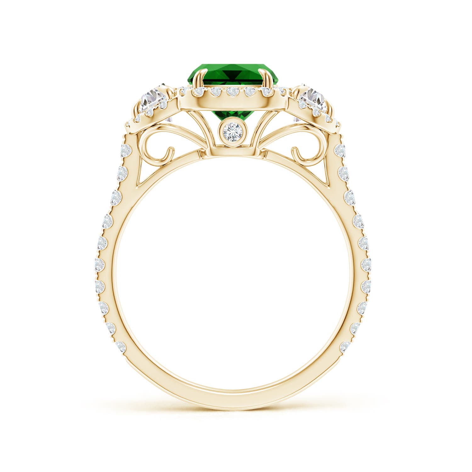 Premium - Lab-Grown Emerald / 2.27 CT / 14 KT Yellow Gold