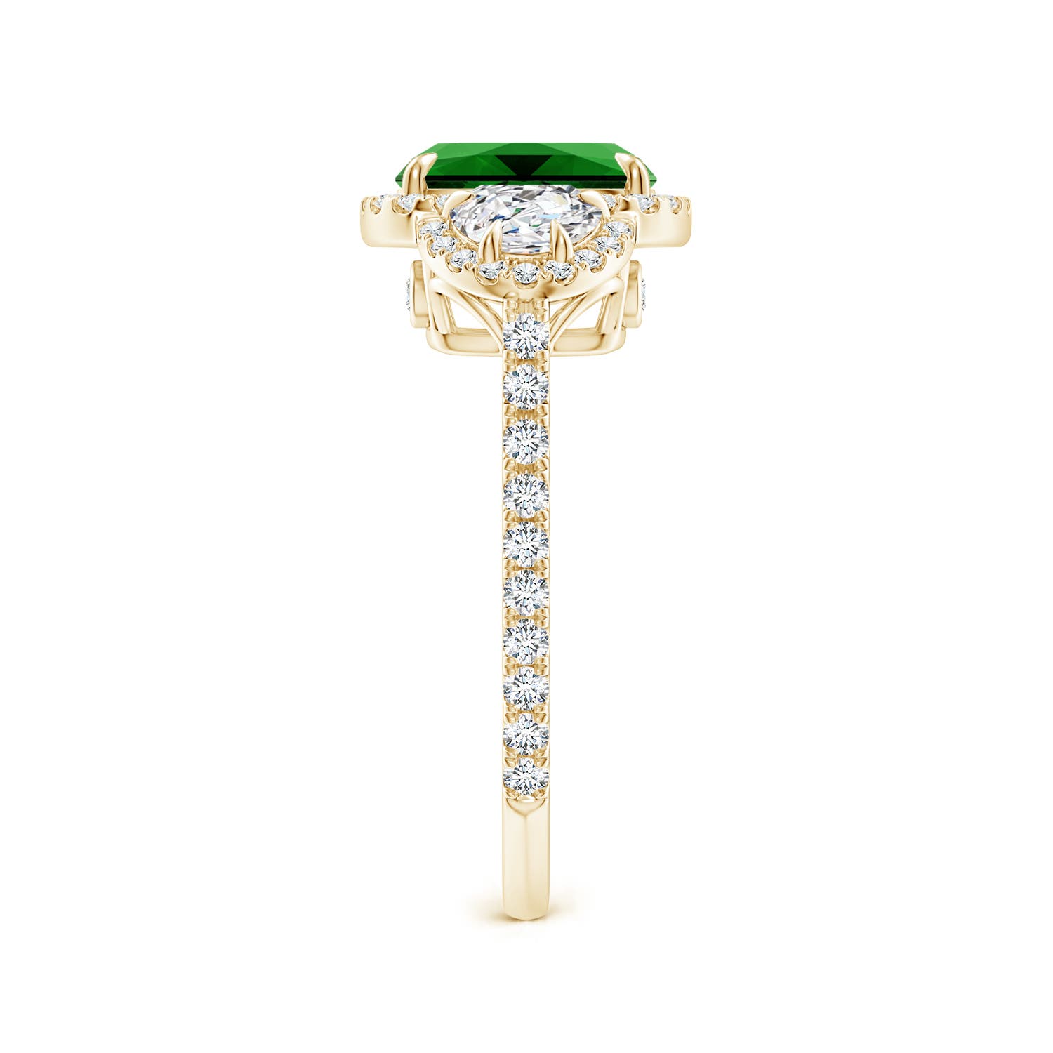 Premium - Lab-Grown Emerald / 2.27 CT / 14 KT Yellow Gold