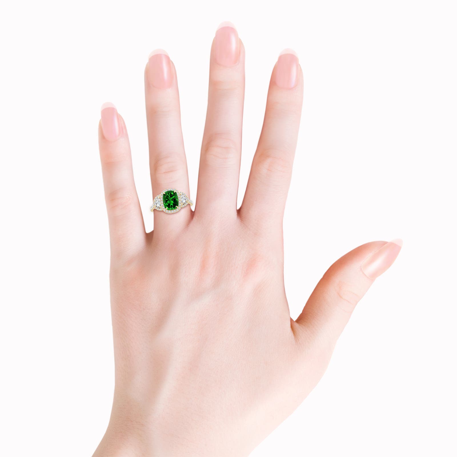 Premium - Lab-Grown Emerald / 2.27 CT / 14 KT Yellow Gold