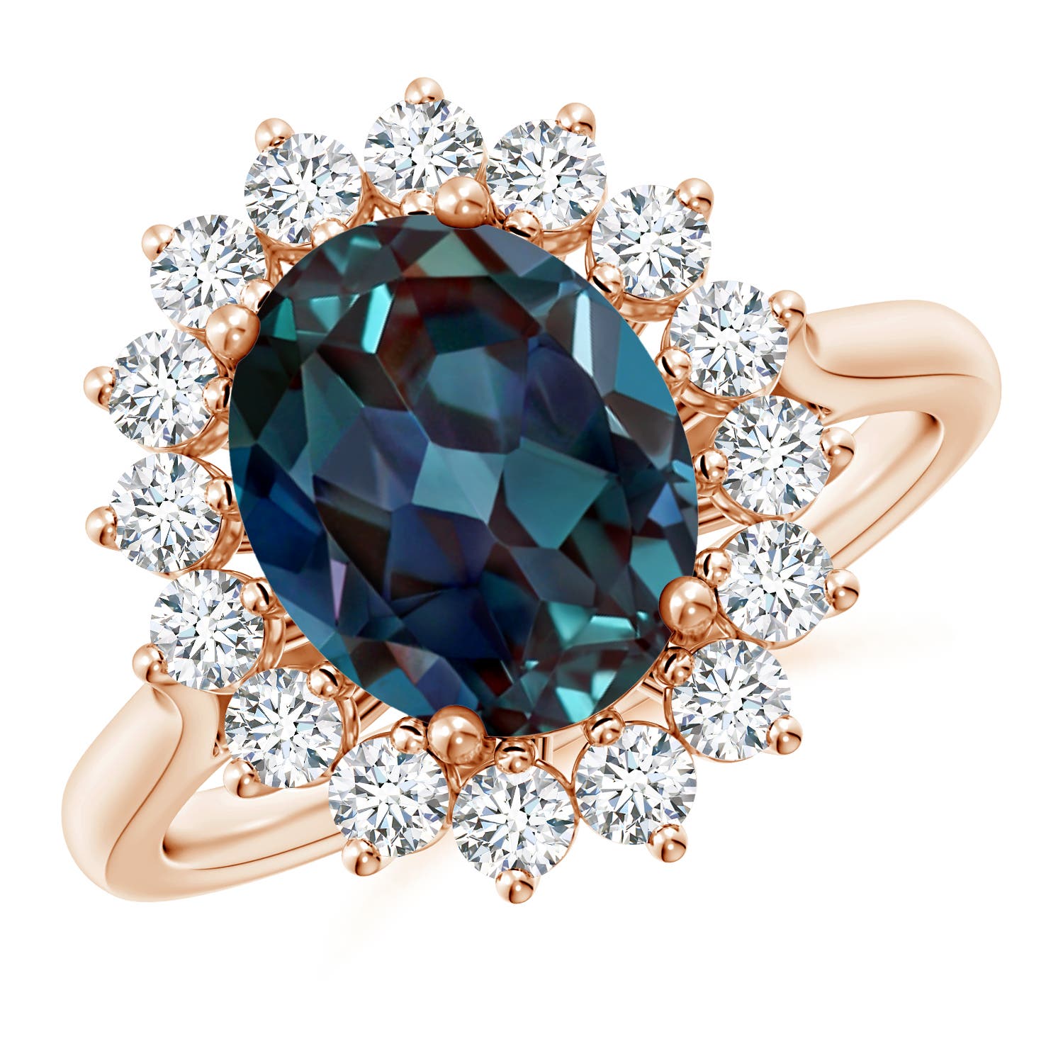 Image Representation of the Rose Gold Lab Grown Alexandrite Rings