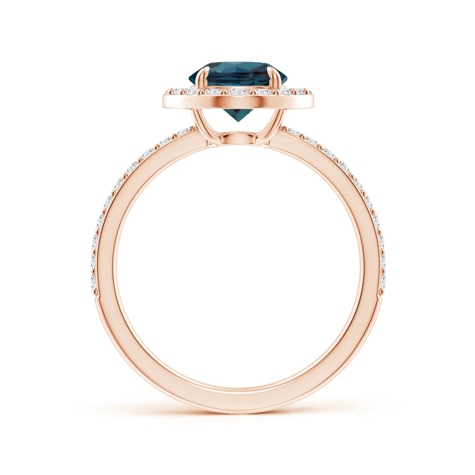 7mm Labgrown Vintage Style Claw-Set Round Lab-Grown Alexandrite Halo Ring in 18K Rose Gold side 199