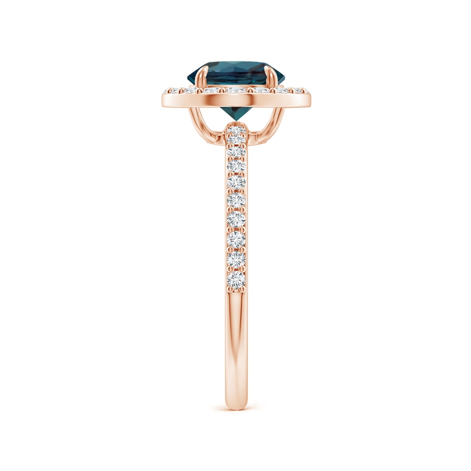 7mm Labgrown Vintage Style Claw-Set Round Lab-Grown Alexandrite Halo Ring in 18K Rose Gold side 299