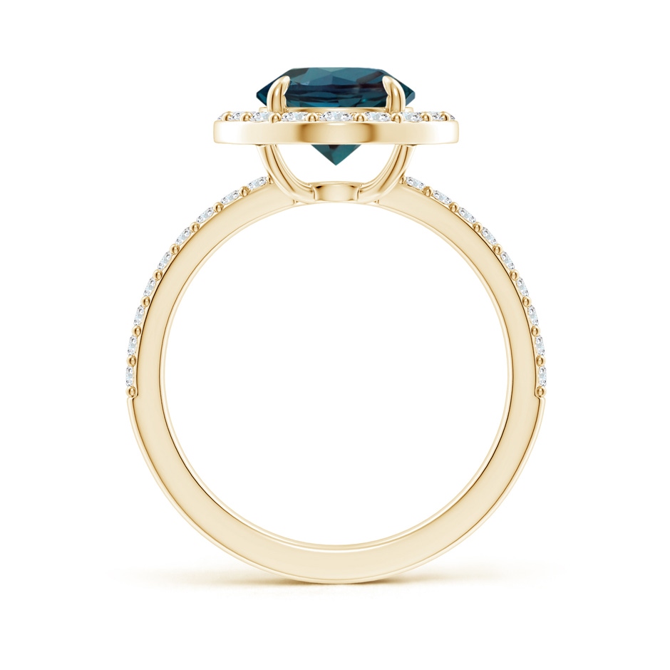 8mm Labgrown Vintage Style Claw-Set Round Lab-Grown Alexandrite Halo Ring in 18K Yellow Gold side 199