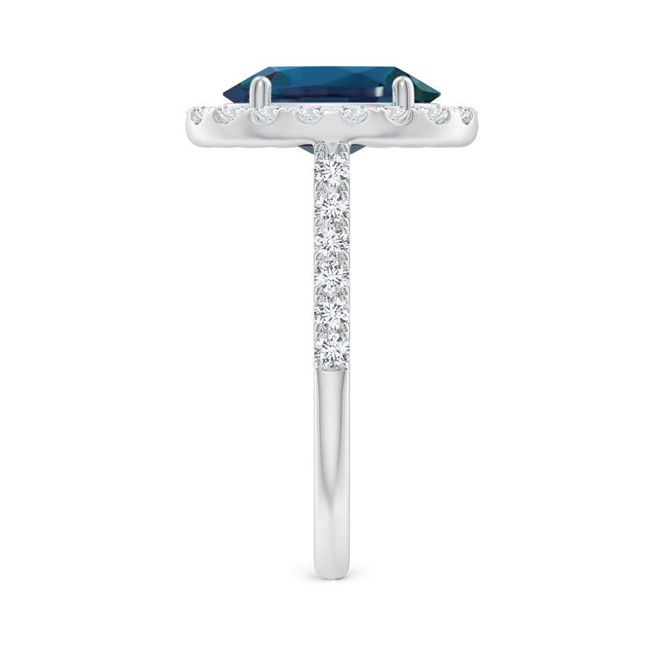 10x8mm Labgrown Prong-Set Oval Lab-Grown Alexandrite Halo Ring with Diamonds in P950 Platinum side 299