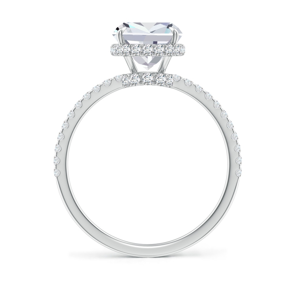 10x7.5mm FGVS Lab-Grown Thin Shank Cushion Diamond Ring with Diamond Accents in P950 Platinum - side 199