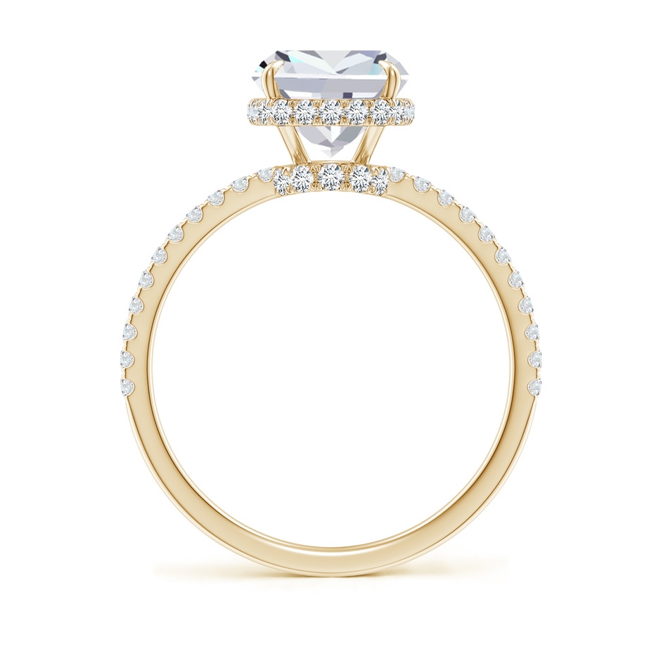 10x7.5mm FGVS Lab-Grown Thin Shank Cushion Diamond Ring with Diamond Accents in Yellow Gold side 199