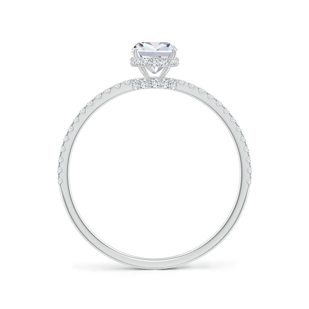 6x4mm FGVS Lab-Grown Thin Shank Cushion Diamond Ring with Diamond Accents in White Gold - side 199
