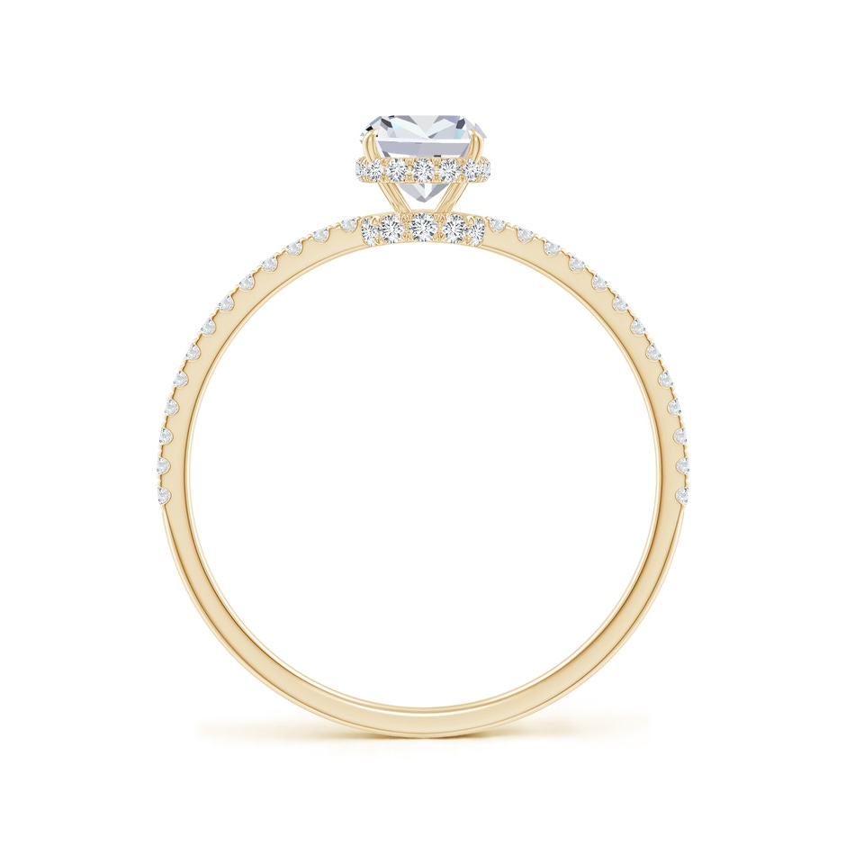 6x4mm FGVS Lab-Grown Thin Shank Cushion Diamond Ring with Diamond Accents in Yellow Gold side 199