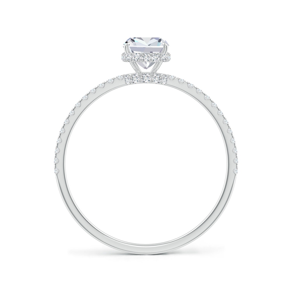 7x5mm FGVS Lab-Grown Thin Shank Cushion Diamond Ring with Diamond Accents in White Gold - side 199