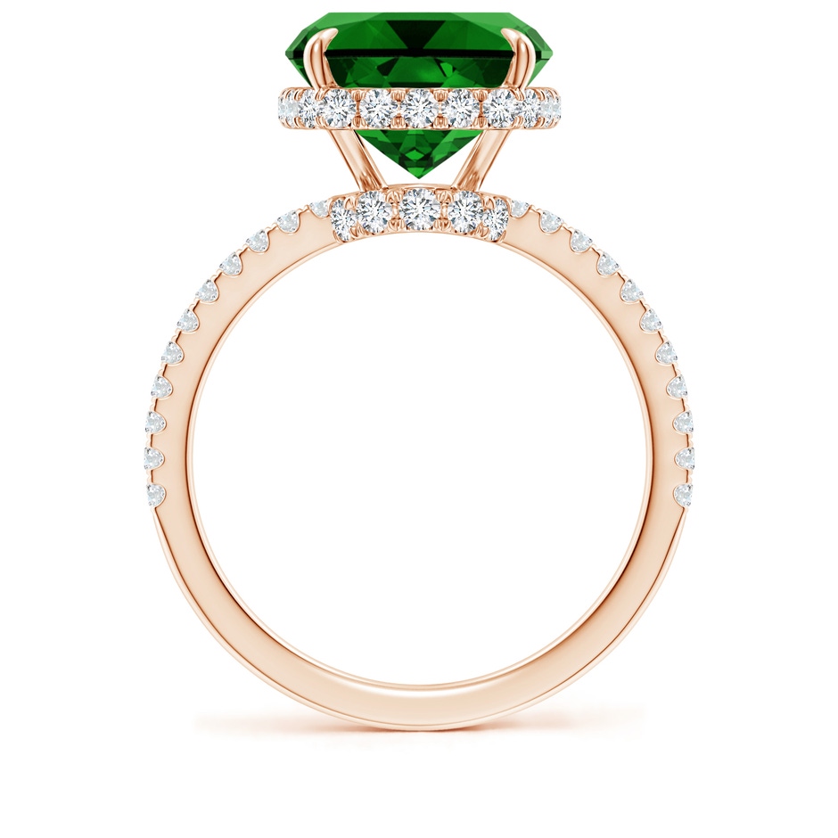 12x10mm Labgrown Lab-Grown Thin Shank Cushion Emerald Ring with Diamond Accents in Rose Gold side 199