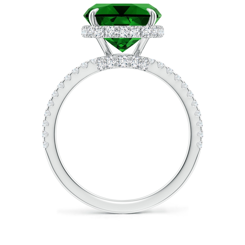 12x10mm Labgrown Lab-Grown Thin Shank Cushion Emerald Ring with Diamond Accents in White Gold side 199